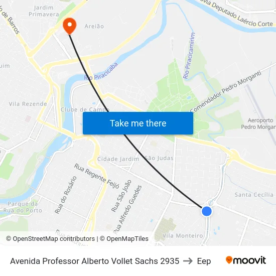 Avenida Professor Alberto Vollet Sachs 2935 to Eep map