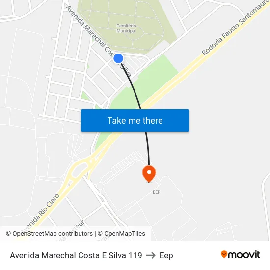 Avenida Marechal Costa E Silva 119 to Eep map