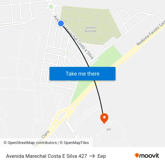 Avenida Marechal Costa E Silva 427 to Eep map