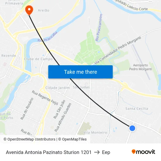 Avenida Antonia Pazinato Sturion 1201 to Eep map