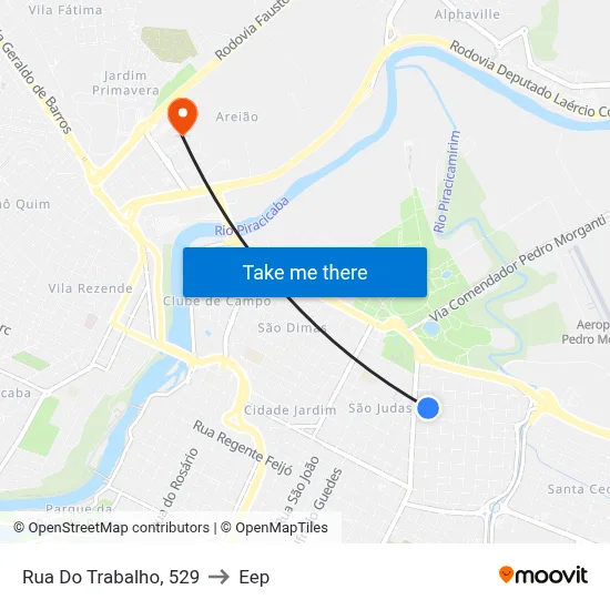 Rua Do Trabalho, 529 to Eep map