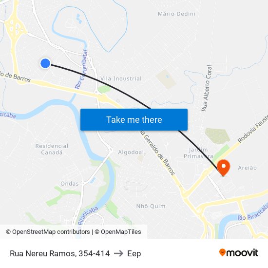 Rua Nereu Ramos, 354-414 to Eep map