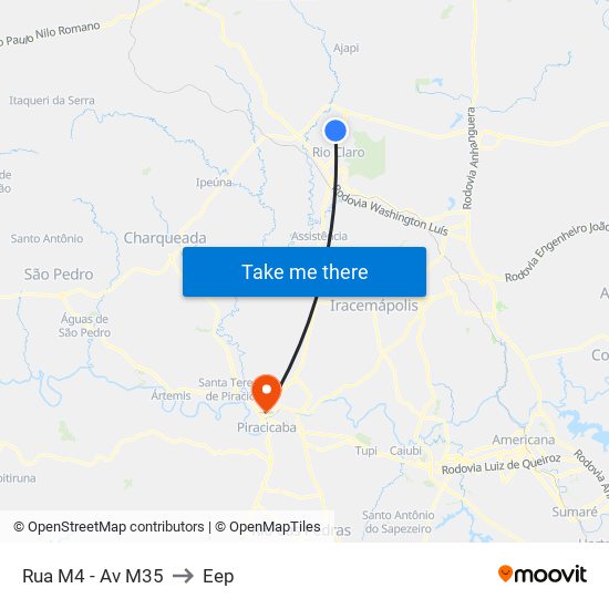 Rua M4 - Av M35 to Eep map