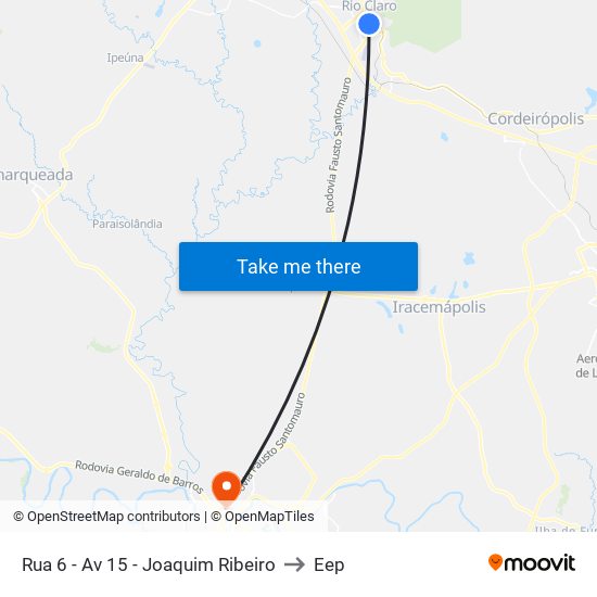 Rua 6 - Av 15 - Joaquim Ribeiro to Eep map