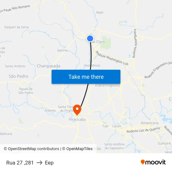 Rua 27 ,281 to Eep map