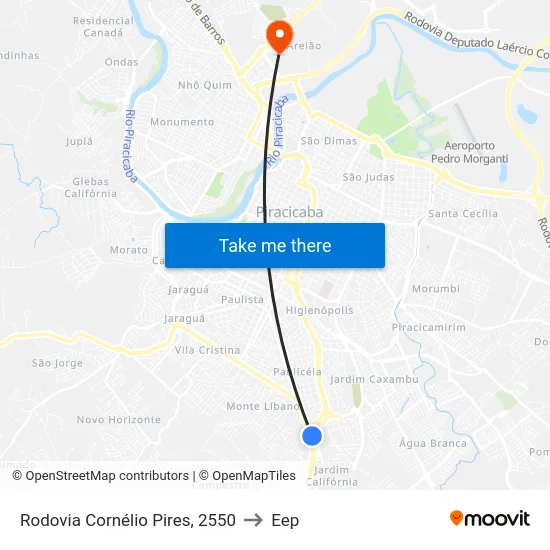 Rodovia Cornélio Pires, 2550 to Eep map