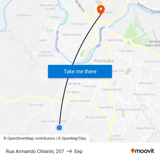 Rua Armando Chiarini, 207 to Eep map