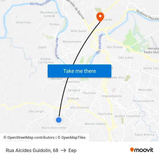 Rua Alcides Guidolin, 68 to Eep map