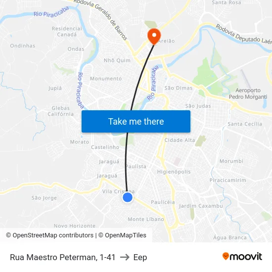 Rua Maestro Peterman, 1-41 to Eep map