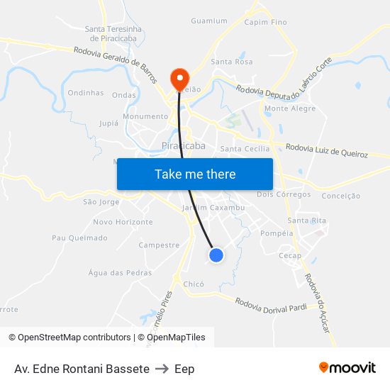 Av. Edne Rontani Bassete to Eep map