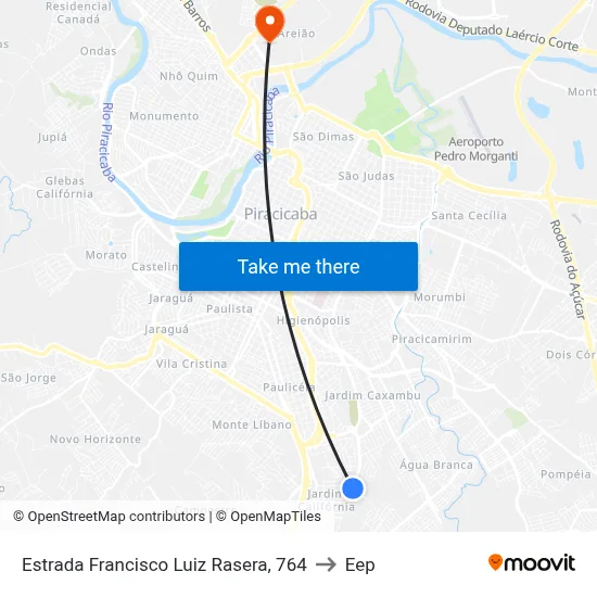 Estrada Francisco Luiz Rasera, 764 to Eep map