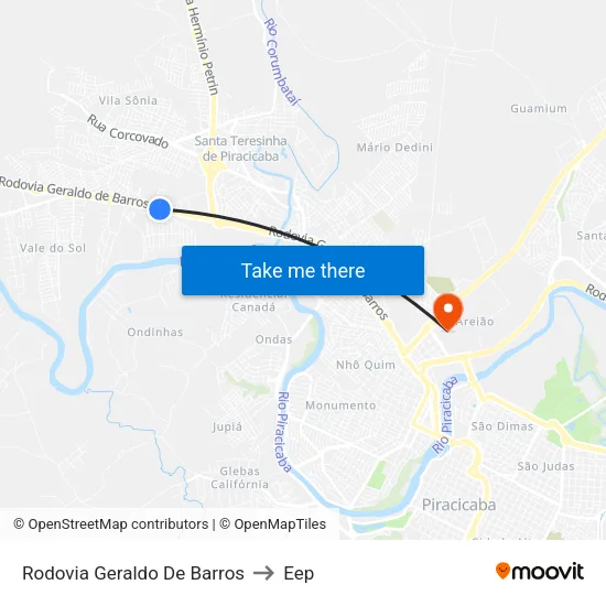 Rodovia Geraldo De Barros to Eep map