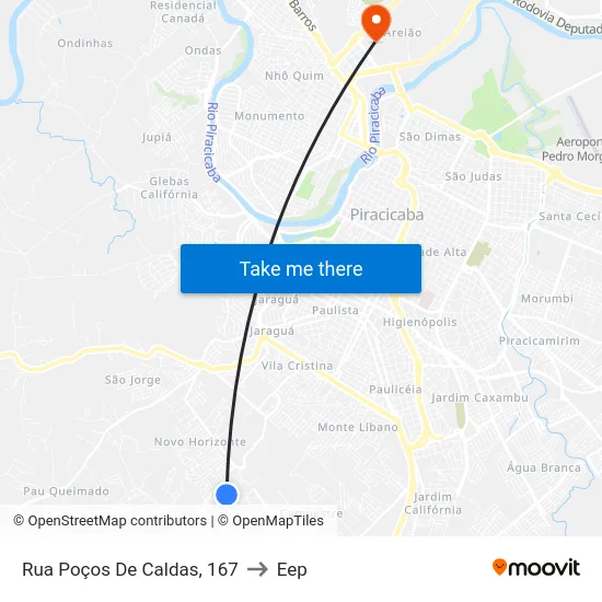 Rua Poços De Caldas, 167 to Eep map