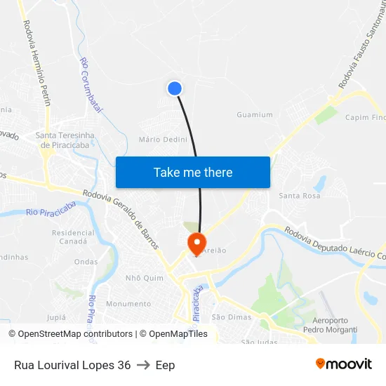 Rua Lourival Lopes 36 to Eep map