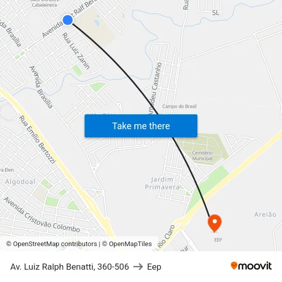 Av. Luiz Ralph Benatti, 360-506 to Eep map