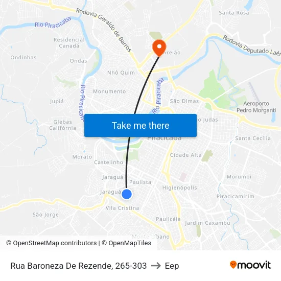 Rua Baroneza De Rezende, 265-303 to Eep map