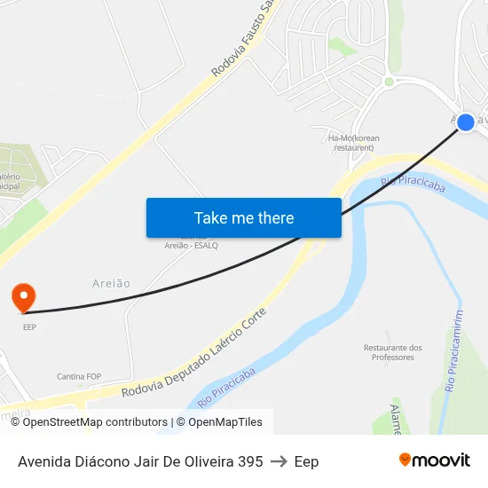 Avenida Diácono Jair De Oliveira 395 to Eep map