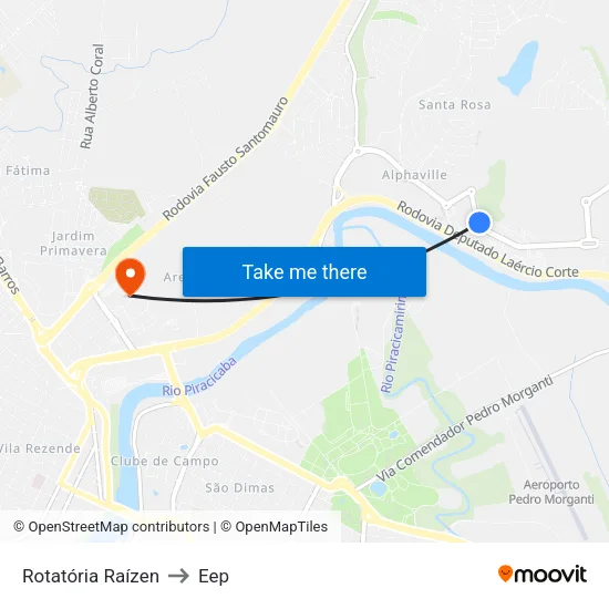 Rotatória Raízen to Eep map