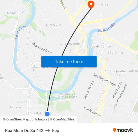 Rua Mem De Sá 442 to Eep map