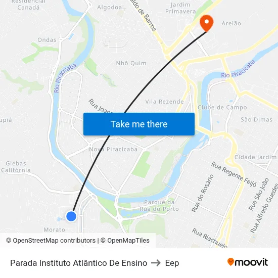 Parada Instituto Atlântico De Ensino to Eep map