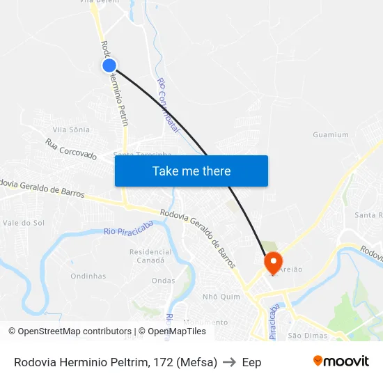 Rodovia Herminio Peltrim, 172 (Mefsa) to Eep map