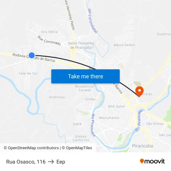 Rua Osasco, 116 to Eep map