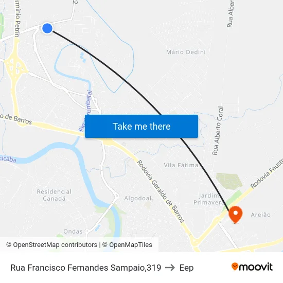 Rua Francisco Fernandes Sampaio,319 to Eep map