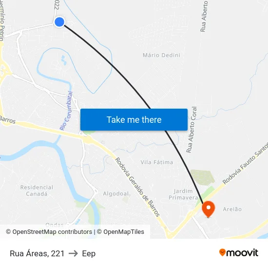 Rua Áreas, 221 to Eep map