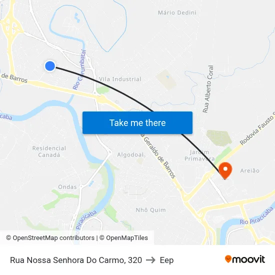 Rua Nossa Senhora Do Carmo, 320 to Eep map