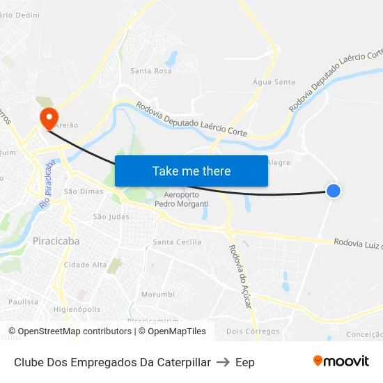 Clube Dos Empregados Da Caterpillar to Eep map