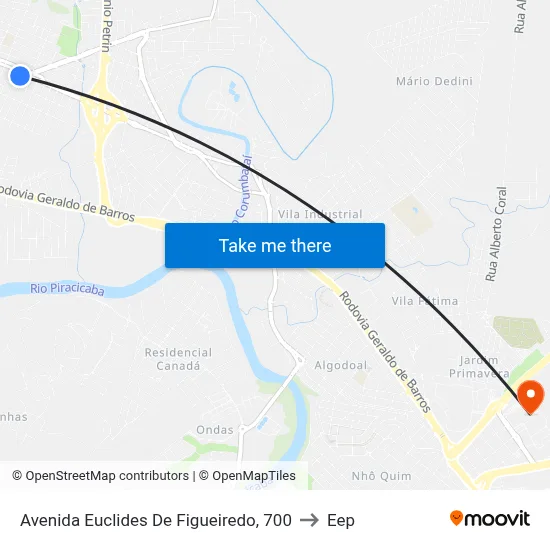 Avenida Euclides De Figueiredo, 700 to Eep map