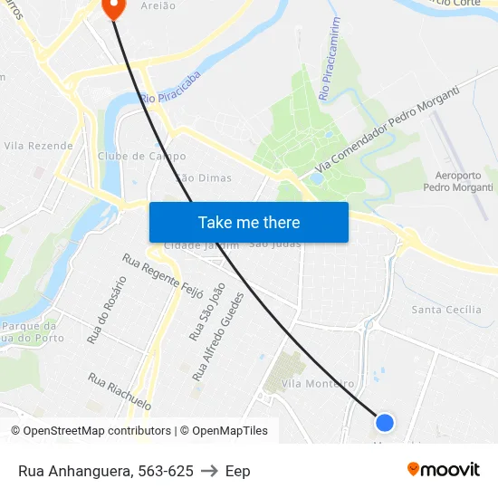 Rua Anhanguera, 563-625 to Eep map