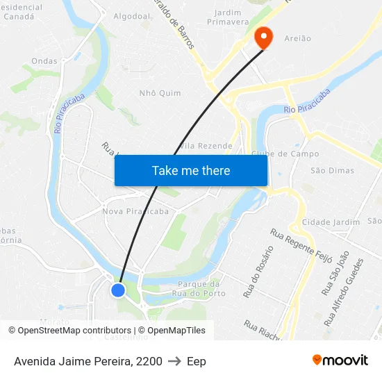 Avenida Jaime Pereira, 2200 to Eep map