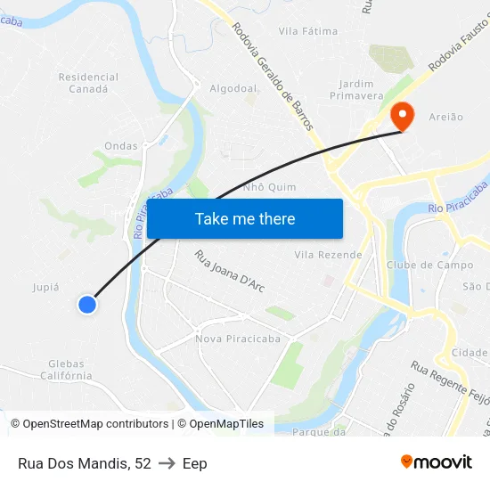 Rua Dos Mandis, 52 to Eep map