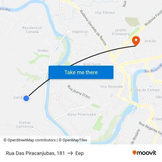 Rua Das Piracanjubas, 181 to Eep map