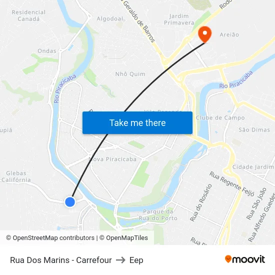 Rua Dos Marins - Carrefour to Eep map