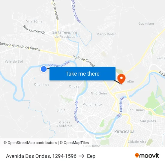 Avenida Das Ondas, 1294-1596 to Eep map