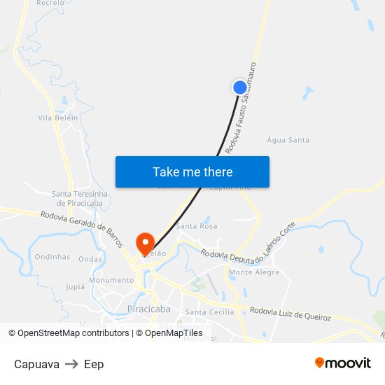 Capuava to Eep map