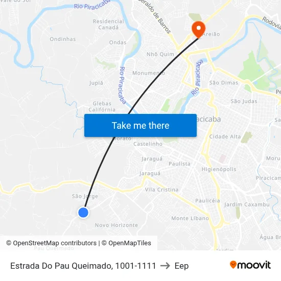 Estrada Do Pau Queimado, 1001-1111 to Eep map