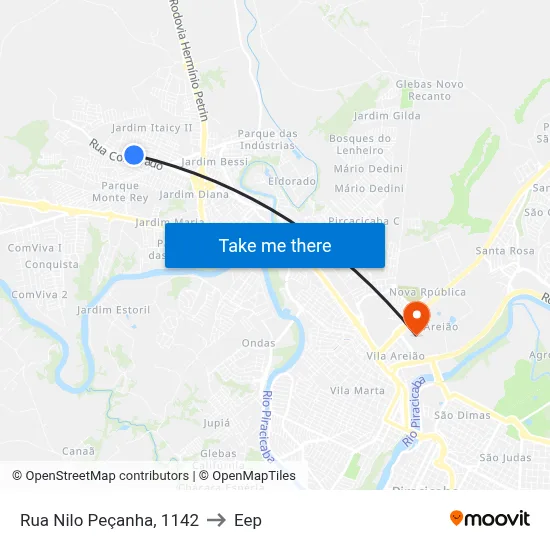Rua Nilo Peçanha, 1142 to Eep map