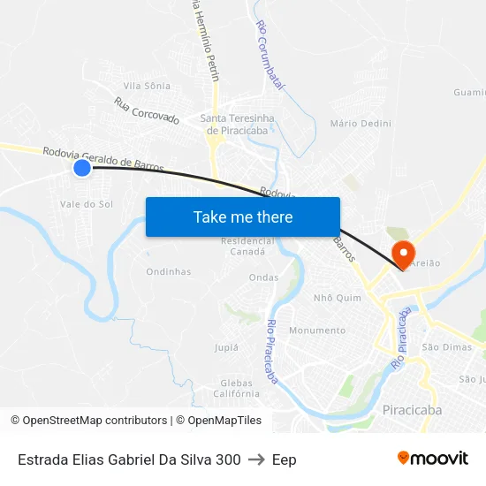 Estrada Elias Gabriel Da Silva 300 to Eep map