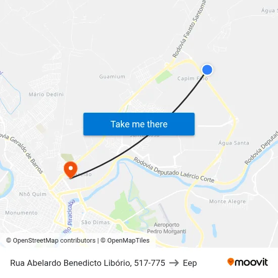 Rua Abelardo Benedicto Libório, 517-775 to Eep map