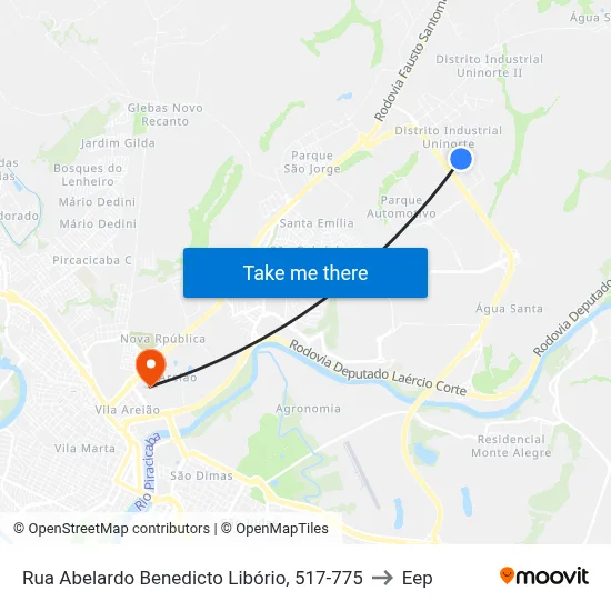 Rua Abelardo Benedicto Libório, 517-775 to Eep map