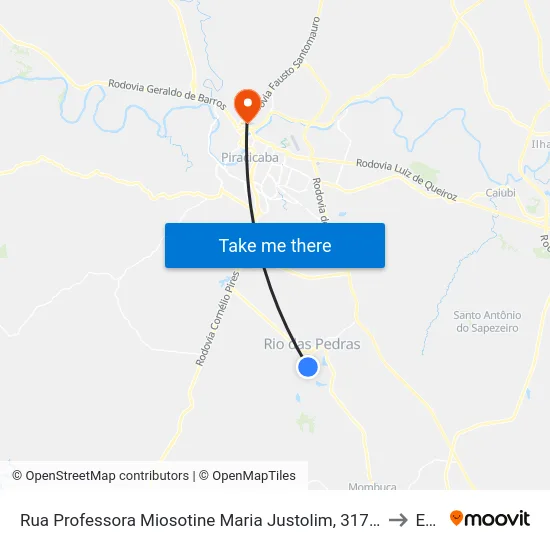 Rua Professora Miosotine Maria Justolim, 317-379 to Eep map
