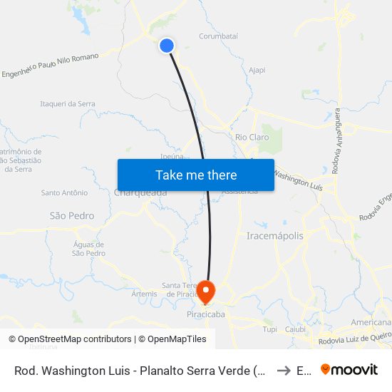 Rod. Washington Luis - Planalto Serra Verde (Rua 11) to Eep map