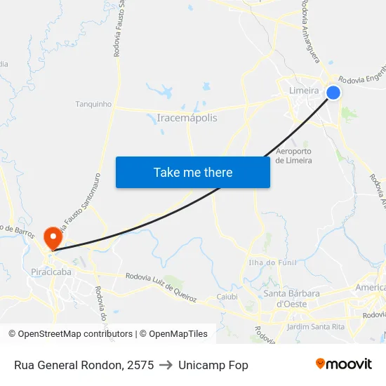 Rua General Rondon, 2575 to Unicamp Fop map