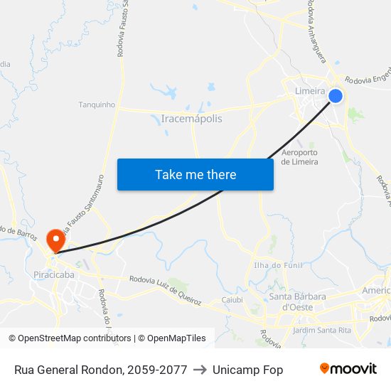 Rua General Rondon, 2059-2077 to Unicamp Fop map