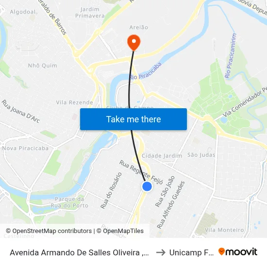 Avenida Armando De Salles Oliveira  ,1418 to Unicamp Fop map