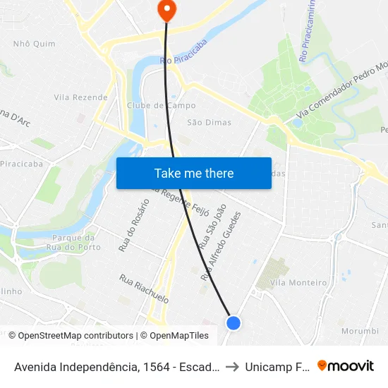 Avenida Independência, 1564 - Escadaria to Unicamp Fop map