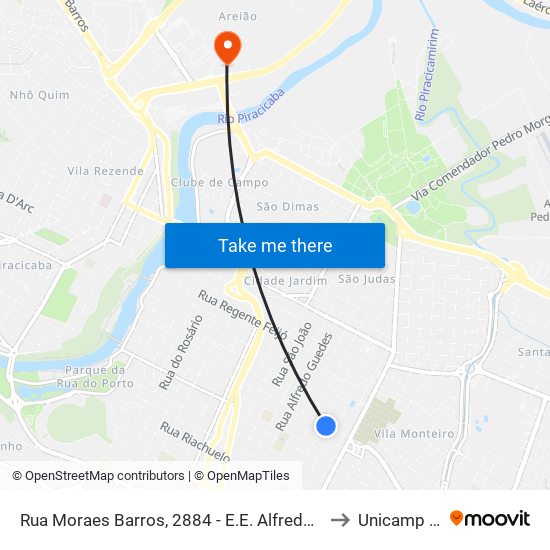 Rua Moraes Barros, 2884 - E.E. Alfredo Cardoso to Unicamp Fop map